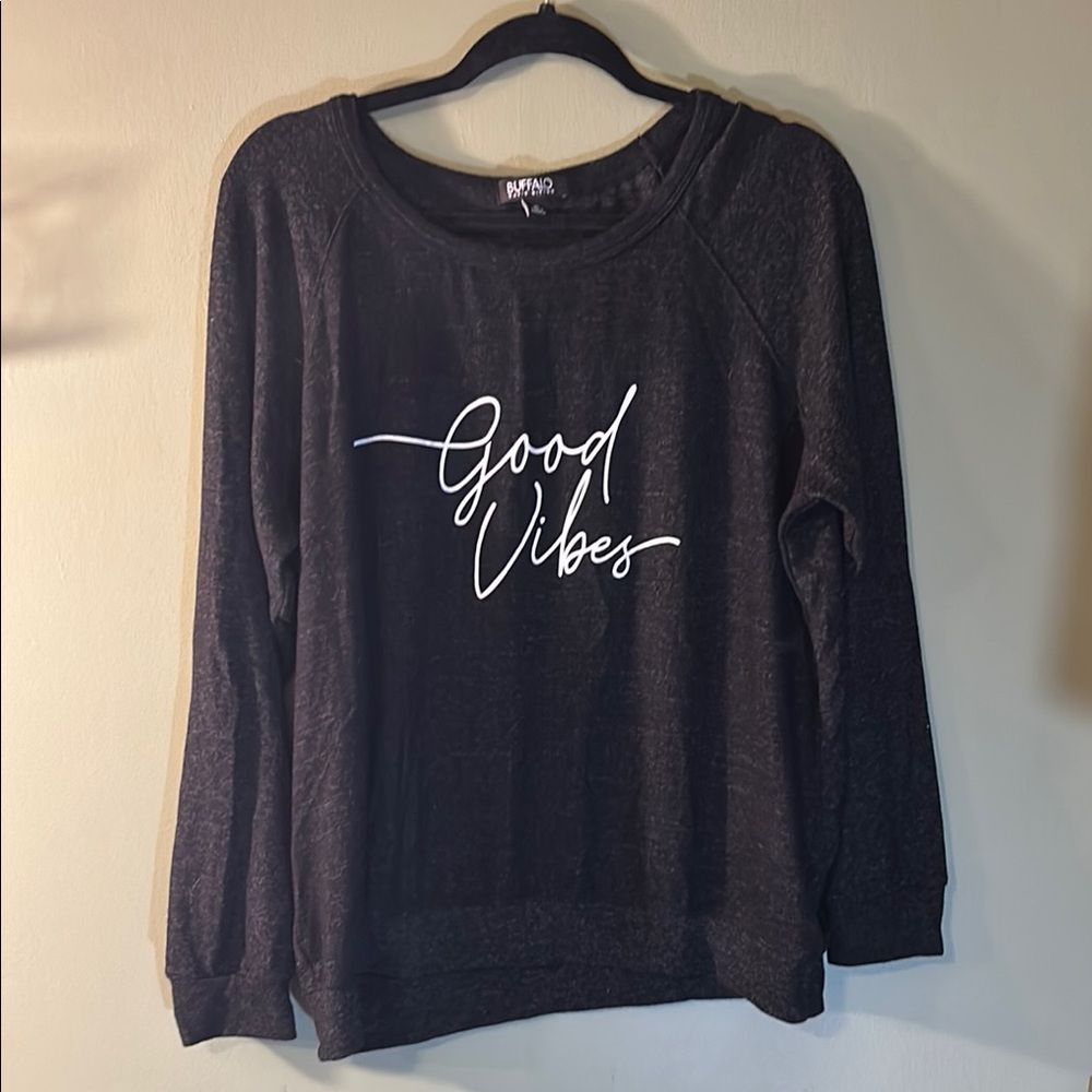 Black 'Good Vibes' Sweatshirt